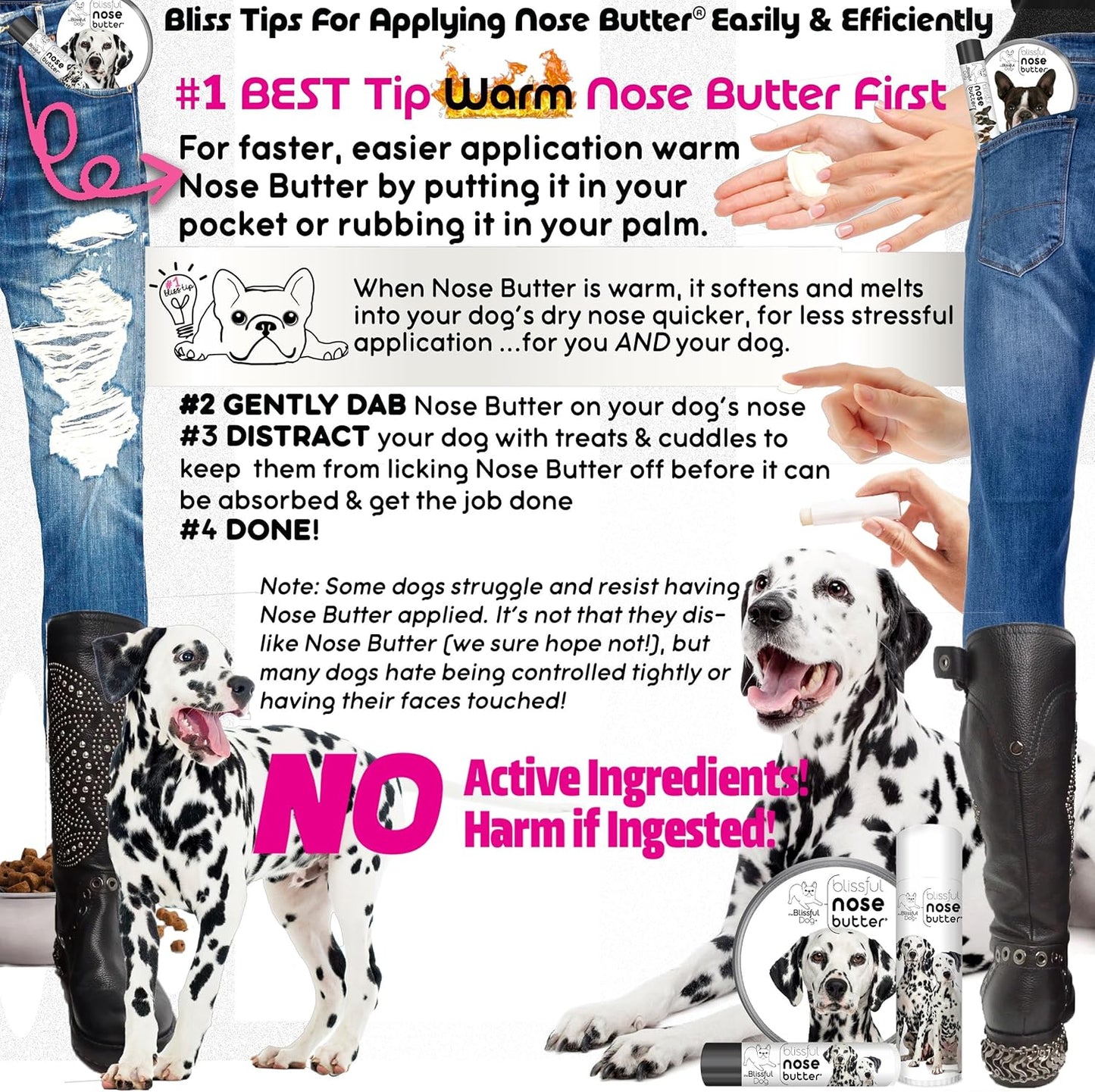 The Blissful Dog Dalmatian Unscented Nose Butter, 2-Ounce