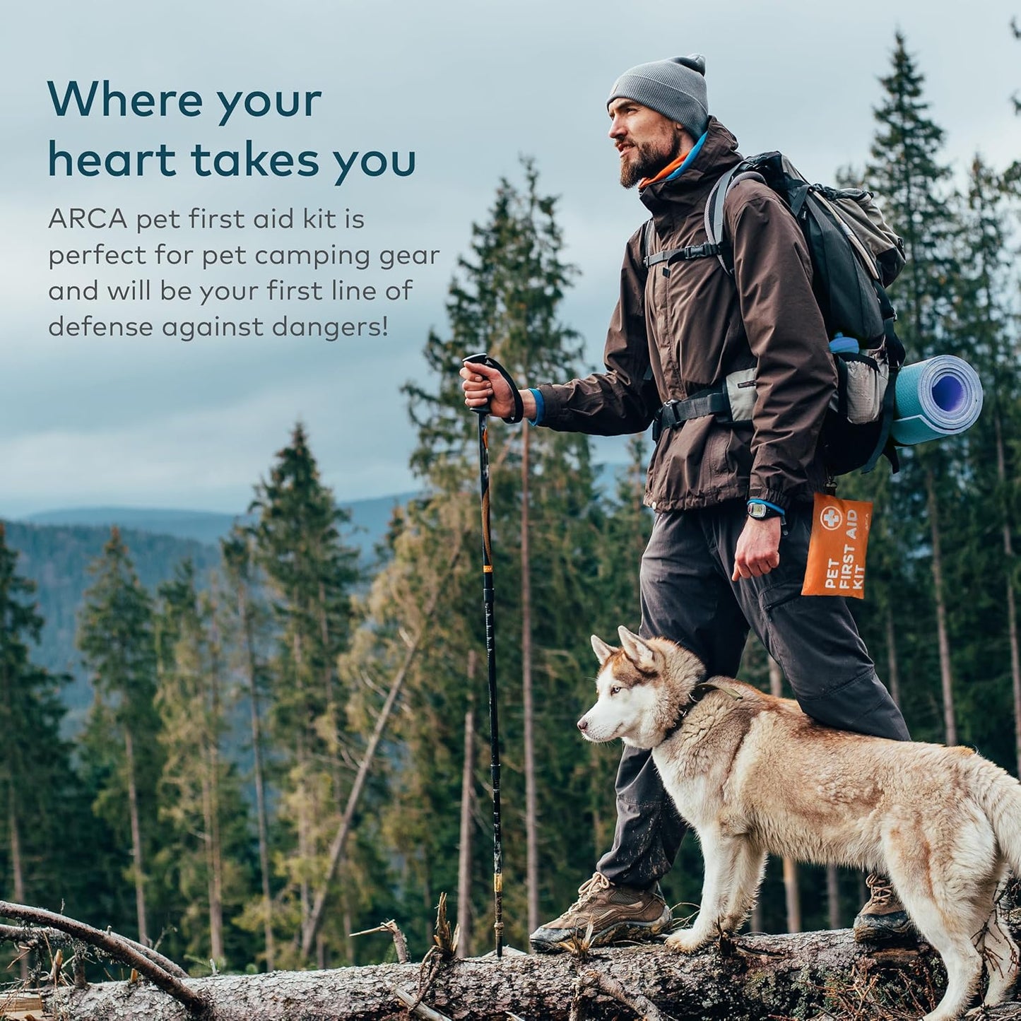 Dog First Aid Kit - Pet Emergency Kit - Water Resistant High Visibility Reflective First Aid Pouch Dog Camping Essentials for Hiking, Backpacking, Sports, Hunting