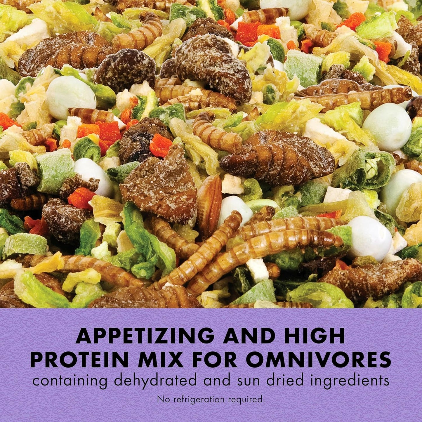 Zilla Reptile Munchies, Omnivore Mix, Dehydrated and Sun Dried Vegetables and Insects, 4 Ounces