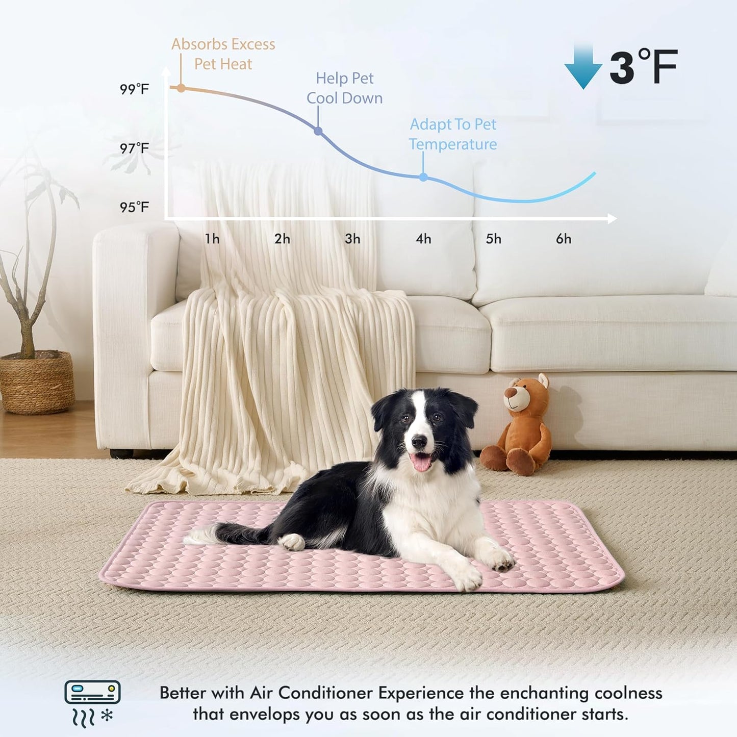 MICROCOSMOS Summer Cooling Mat & Sleeping Pad- Water Absorption Top, Materials Safe, Easy Carry, EZ Clean. Keep Cooling for Pets, Kids and Adults.(Pink, 40" x 28")
