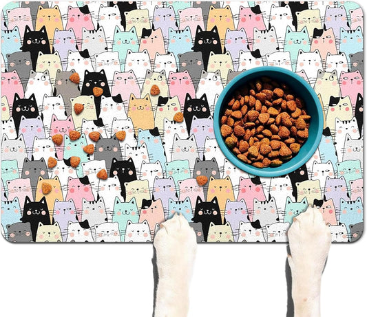 Pet Feeding Mat for Floors Waterproof Dog Mat for Food and Water Absorbent Quick Dry Non Slip mat for Cat Bowls