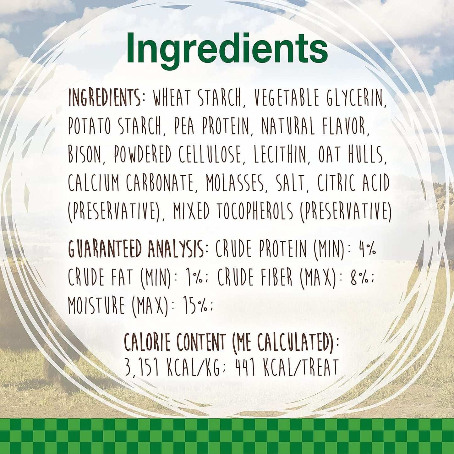 Nylabone Healthy Edibles Wild Natural Long-Lasting Bison Flavor Bone Chew Treats for Dogs, Large (1 Count) (Pack of 4)