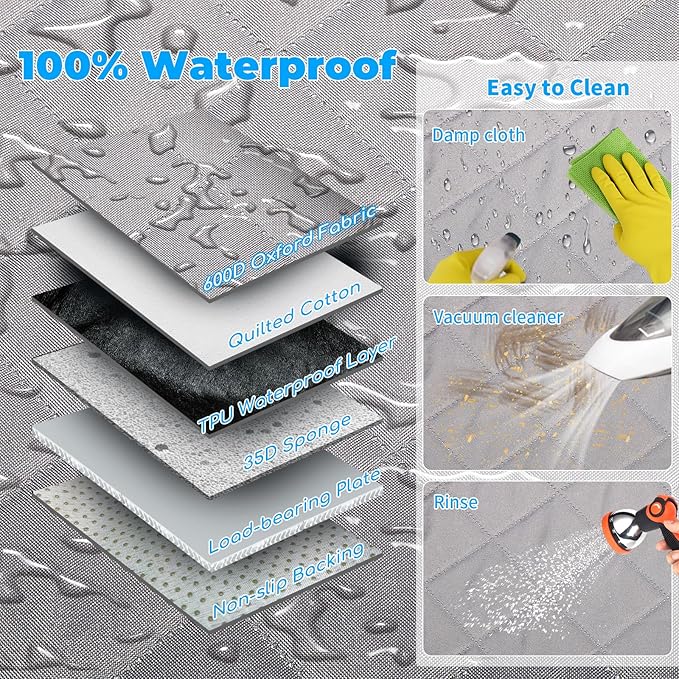 URPOWER Back Seat Extender for Dogs - Hard Bottom Dog Car Seat Cover Holds 400 lbs, Waterproof Dog Hammock Dogs Bed for Cars, SUVs & Small Trucks, Pet Backseat Protector with Mesh Window & Large Space