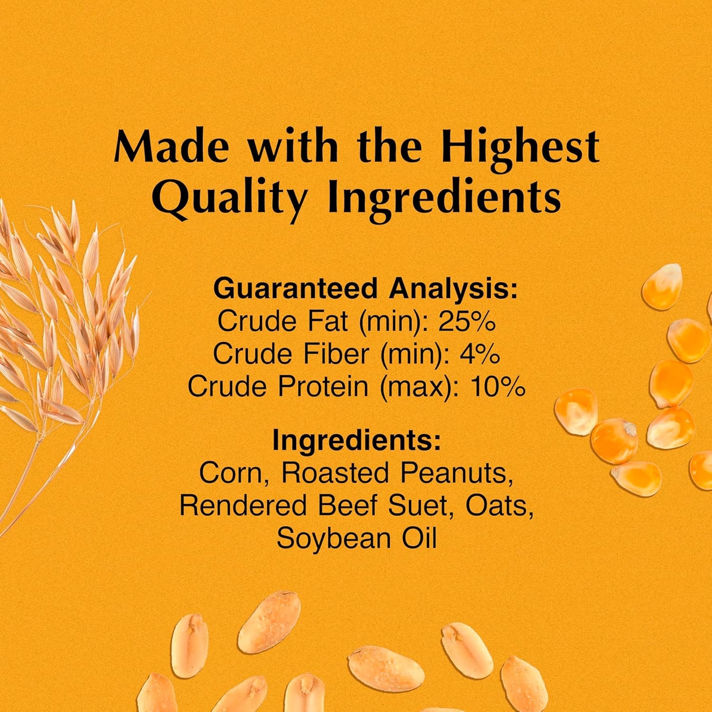 C&S Peanut Butter Delight No Melt Suet Dough, Suet Cakes for Wild Birds, 11.75 Ounces, Pack of 8