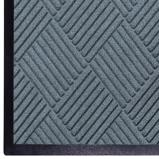 WaterHog Diamond | Commercial-Grade Entrance Mat with Rubber Border – Indoor/Outdoor, Quick Drying, Stain Resistant Door Mat (Bluestone, 4' x 10')
