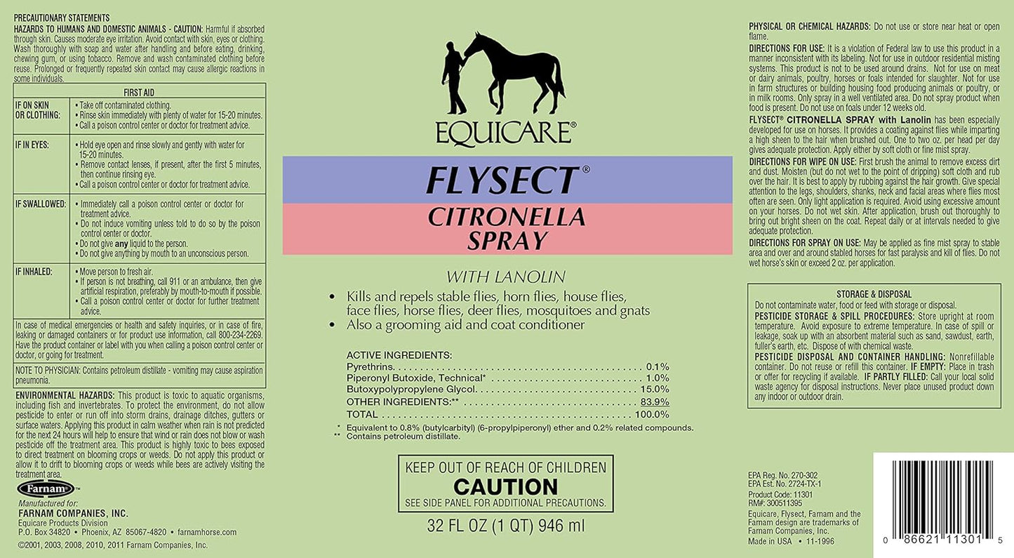 Farnam Equicare Flysect Citronella Spray, 32 fl. oz.