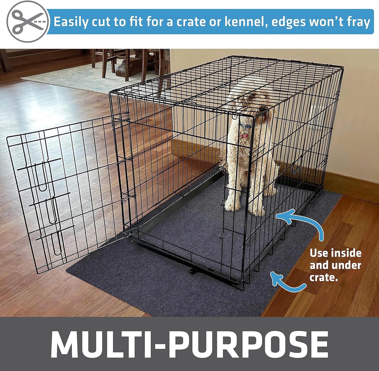 Drymate Jumbo Dog Playpen Mat (60x74), Super Absorbent, Waterproof, Slip-Resistant, Machine Washable, Reusable Puppy Pad for Training, Whelping, Housebreaking, Incontinence, Crate, Kennel (USA Made)